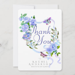 Cartes Pour Fêtes Annuelles Merci de ruban Rose bleu
