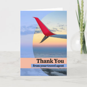 Cartes Pour Fêtes Annuelles Merci De Votre Agent De Voyage Aile D'Avion