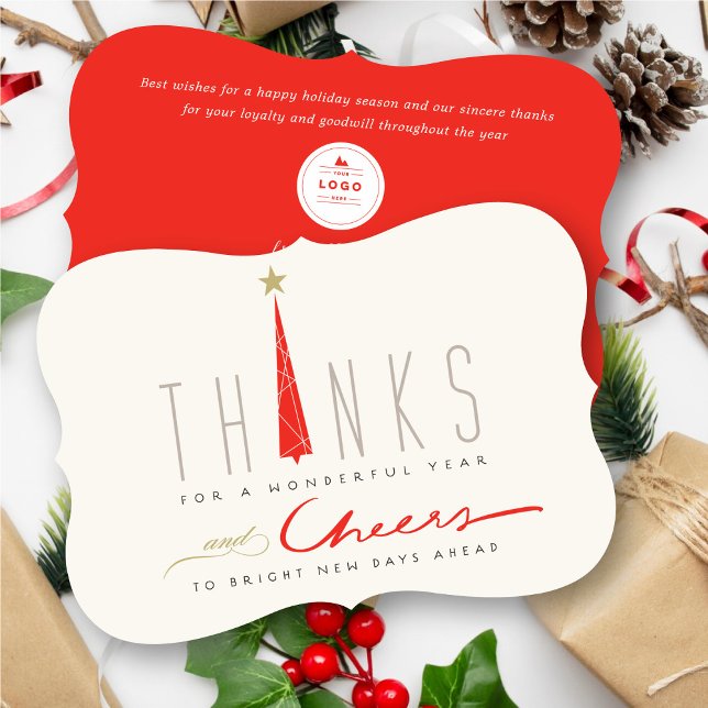 Cartes Pour Fêtes Annuelles Merci Et Bravo Tall Tree Entreprise Hol (Créateur téléchargé)