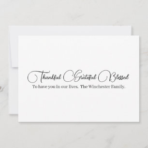 Cartes Pour Fêtes Annuelles Merci Grateful Blessé script Thanksgiving