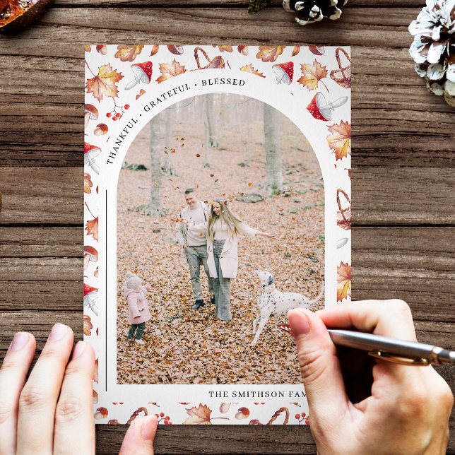 Cartes Pour Fêtes Annuelles Merci Grateful Blessé Thanksgiving Photo (Créateur téléchargé)