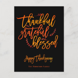 Cartes Pour Fêtes Annuelles Merci Grateful Nom du Bon thanksgiving béni