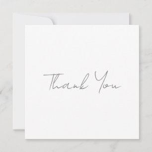 Cartes Pour Fêtes Annuelles Merci Gris Classique Chic Blanc écriture manuscrit