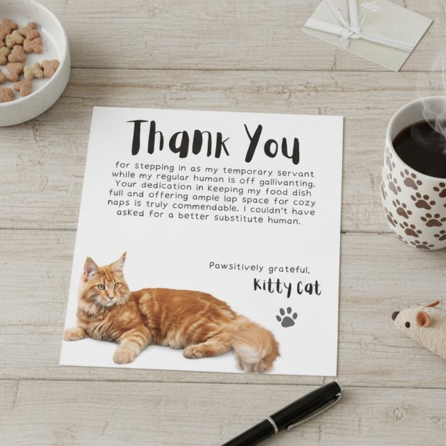 Cartes Pour Fêtes Annuelles Merci humain de substitut gracieux de manière pére (Pawsitively Grateful Substitute Human Thank You OC Holiday Card)