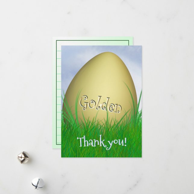 Cartes Pour Fêtes Annuelles "Merci !" - J'ai trouvé l'Oeuf d'Or (Devant/Arrière en situation)