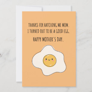 CARTES POUR FÊTES ANNUELLES MERCI MAMAN JE SUIS UN BON OEUF 