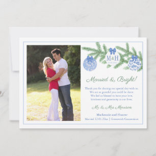 Cartes Pour Fêtes Annuelles Merci Mariage Marié Et Lumineux Deux Photos