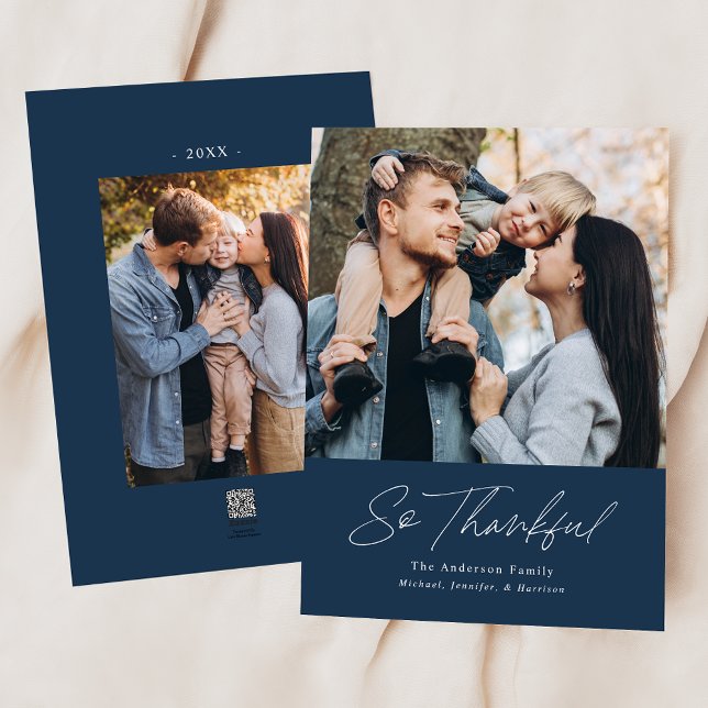 Cartes Pour Fêtes Annuelles Merci Navy 2 Photo Thanksgiving (Créateur téléchargé)