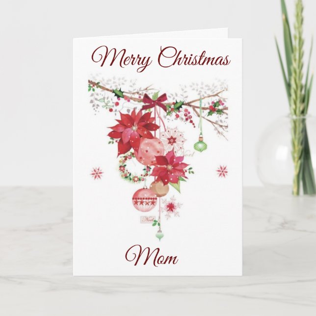 CARTES POUR FÊTES ANNUELLES MERCI NOËL À **MON MÈRE** (Devant)