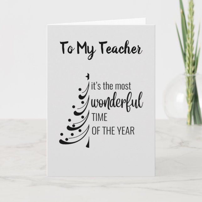 CARTES POUR FÊTES ANNUELLES MERCI NOËL ***ENSEIGNANT*** AVEC MERCI!! (Devant)
