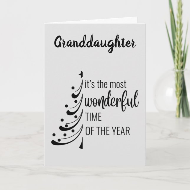 CARTES POUR FÊTES ANNUELLES MERCI NOËL **GRANDDAUGHER*** AVEC AMOUR (Devant)