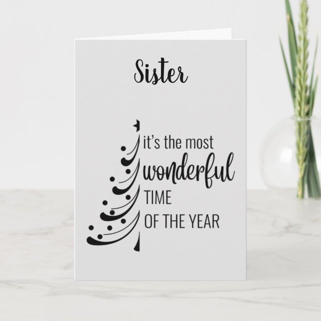 CARTES POUR FÊTES ANNUELLES MERCI NOËL **SOEUR*** AVEC AMOUR (Devant)