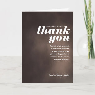 Cartes Pour Fêtes Annuelles Merci peint cacao Brown Folded Business