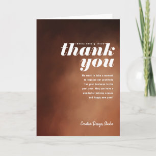 Cartes Pour Fêtes Annuelles Merci peint Caramel Brown Folded Business