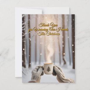 Cartes Pour Fêtes Annuelles Merci pour réchauffer nos coeurs ce Noël