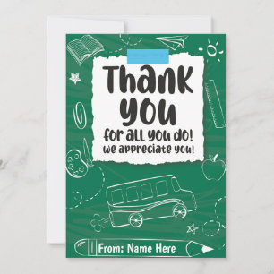 Cartes Pour Fêtes Annuelles Merci pour tout ce que vous faites Enseignant, Fin