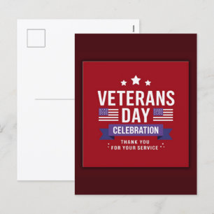 Cartes Pour Fêtes Annuelles Merci pour votre service : Jour des anciens combat