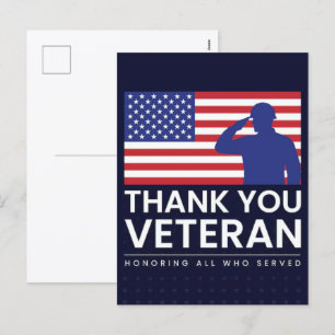 Cartes Pour Fêtes Annuelles Merci pour votre service : Jour des anciens combat