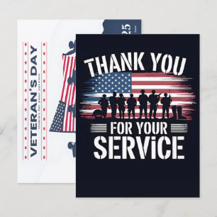 Cartes Pour Fêtes Annuelles Merci pour votre service : Jour des vétérans 2025