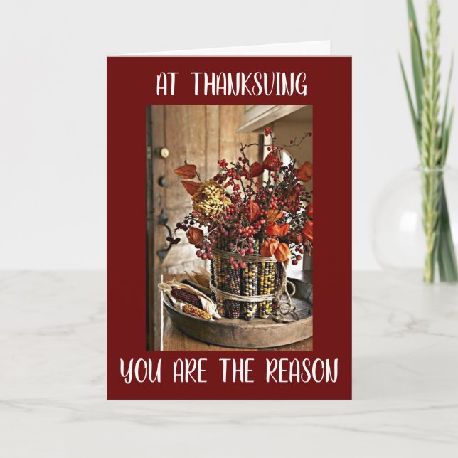 CARTES POUR FÊTES ANNUELLES MERCI POUR "VOUS" À THANKSGIVING (ET TOUTE L'ANNÉE (Devant)