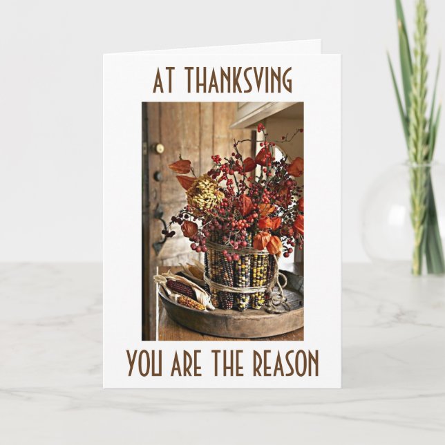 CARTES POUR FÊTES ANNUELLES MERCI POUR "VOUS" À THANKSGIVING (ET TOUTE L'ANNÉE (Devant)