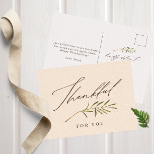 Cartes Pour Fêtes Annuelles Merci pour vous Calligraphie et Feuille Thanksgivi