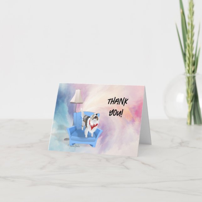 Cartes Pour Fêtes Annuelles Merci Sheltie Dog (Devant)