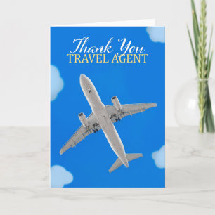Cartes Pour Fêtes Annuelles Merci Voyage Agent Avion Commercial Photo