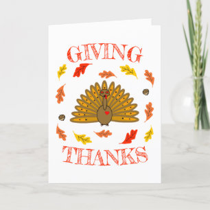 Cartes Pour Fêtes Annuelles MerciDonner Turquie Chute Feuilles Acorns