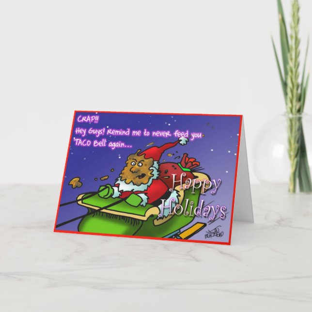 Cartes Pour Fêtes Annuelles merde 3 de père Noël (Devant)