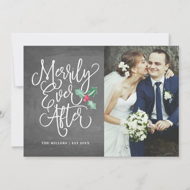 Cartes Pour Fêtes Annuelles Merde toujours après la photo de vacances Mariage (Devant)