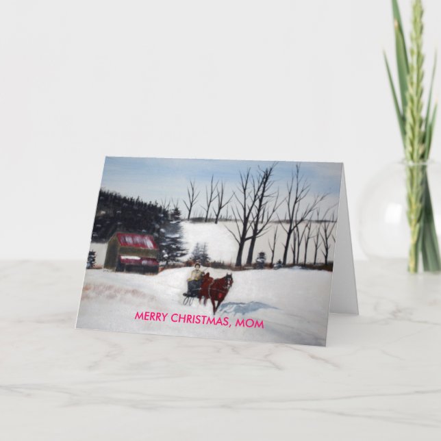 CARTES POUR FÊTES ANNUELLES MÈRE ET FILLE, JOYEZ NOËL, MAMAN (Devant)