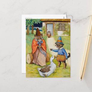 Cartes Pour Fêtes Annuelles Mère Goose à la maison par Louis Wain