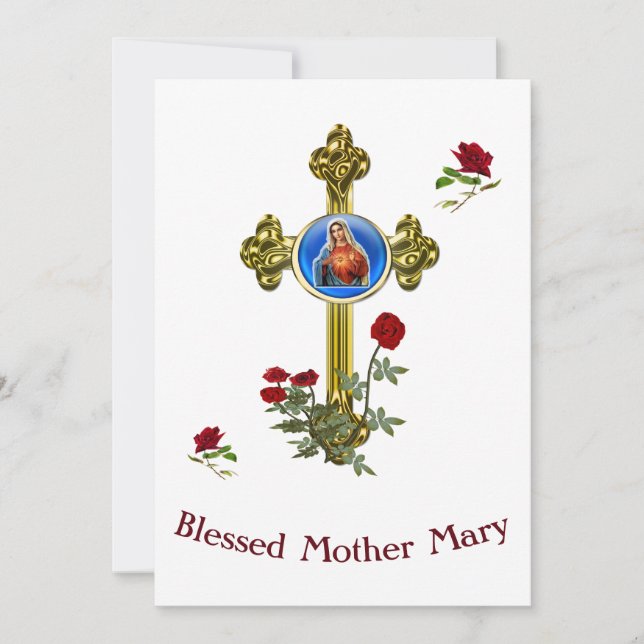 Cartes Pour Fêtes Annuelles Mère MAry (Devant)