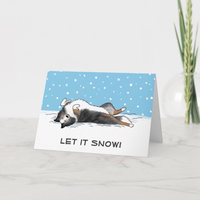 Cartes Pour Fêtes Annuelles MerleShetland Chien de Chien Noël (Devant)