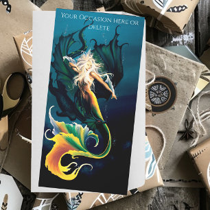 Cartes Pour Fêtes Annuelles Mermaid Dragon Imaginaire bleu