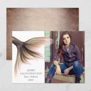 Cartes Pour Fêtes Annuelles Mermaid Posh Tail   Photo Dusty Terracotta Peach