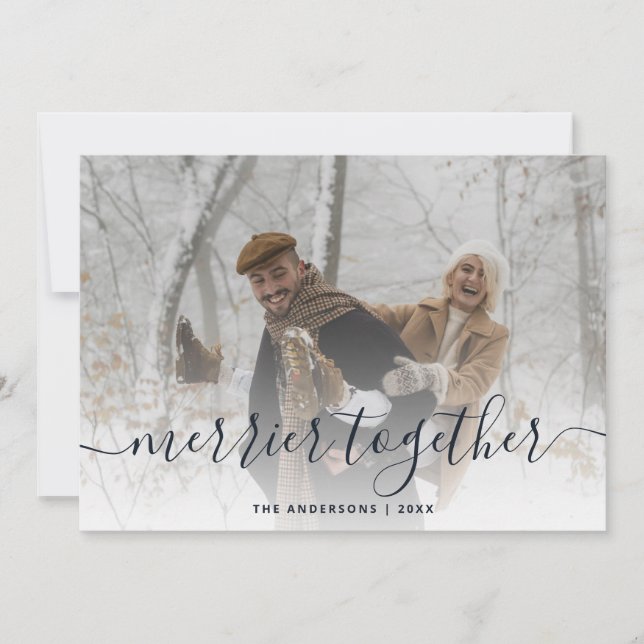 Cartes Pour Fêtes Annuelles Merrier Ensemble Botanique Joyeux Noël (Devant)