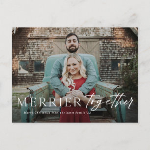 Cartes Pour Fêtes Annuelles Merrier ensemble saignée pleine photo Joyeux Noël