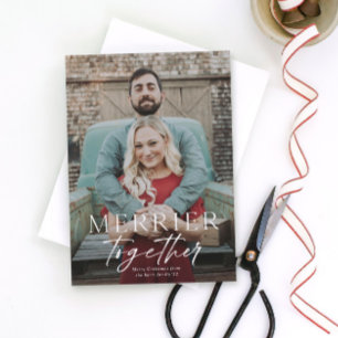 Cartes Pour Fêtes Annuelles Merrier ensemble saignée pleine photo Joyeux Noël