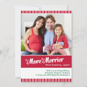 Cartes Pour Fêtes Annuelles Merrier Grossesse de Noël s'attend à nouveau