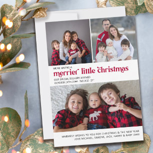 Cartes Pour Fêtes Annuelles Merrier Little Christmas 3 Photo Nouveau bébé
