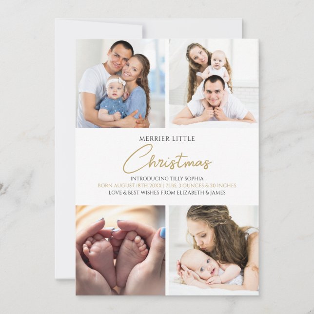 Cartes Pour Fêtes Annuelles Merrier Little Christmas Photo (Devant)