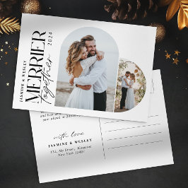 Cartes Pour Fêtes Annuelles Merrier minimal ensemble Noël Mariage