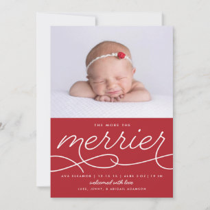 Cartes Pour Fêtes Annuelles Merrier Nouveau-né Premier Noël