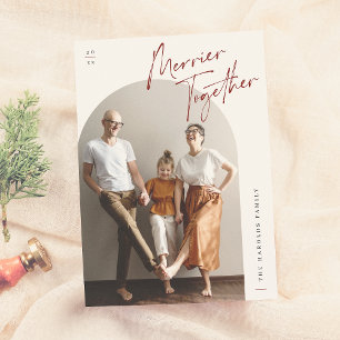 Cartes Pour Fêtes Annuelles Merrier Together Arch Photo Noël