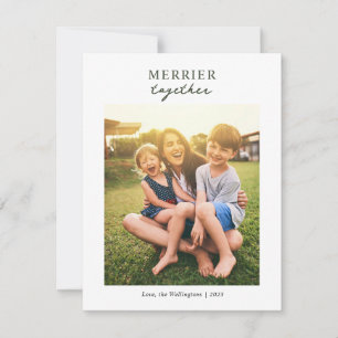 Cartes Pour Fêtes Annuelles Merrier Together Family Photo Festive Noël