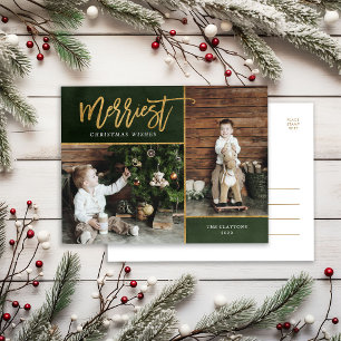 Cartes Pour Fêtes Annuelles Merriest Faux Gold Foil 2 Photo