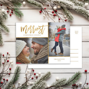 Cartes Pour Fêtes Annuelles Merriest Faux Gold Foil 2 Photo