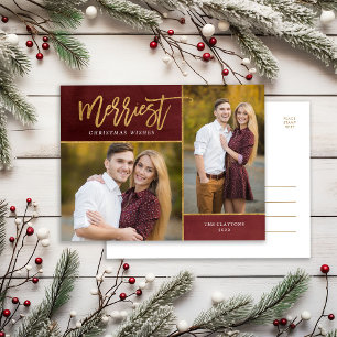 Cartes Pour Fêtes Annuelles Merriest Faux Gold Foil 2 Photo